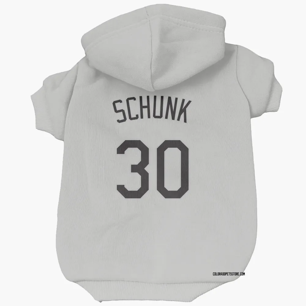 Colorado Rockies Aaron Schunk White Pet Hoodie for Dog & Cat