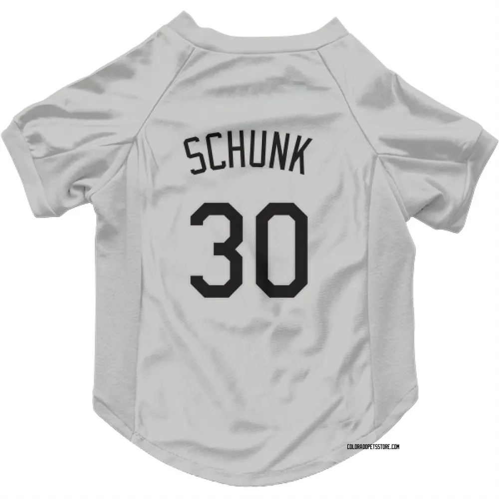 Colorado Rockies Aaron Schunk White Pet Jersey for Dog & Cat