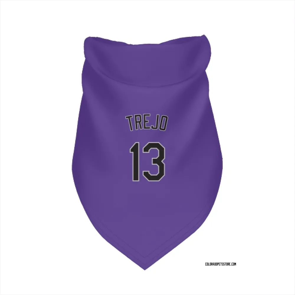 Colorado Rockies Alan Trejo Purple Pet Bandana for Dog & Cat