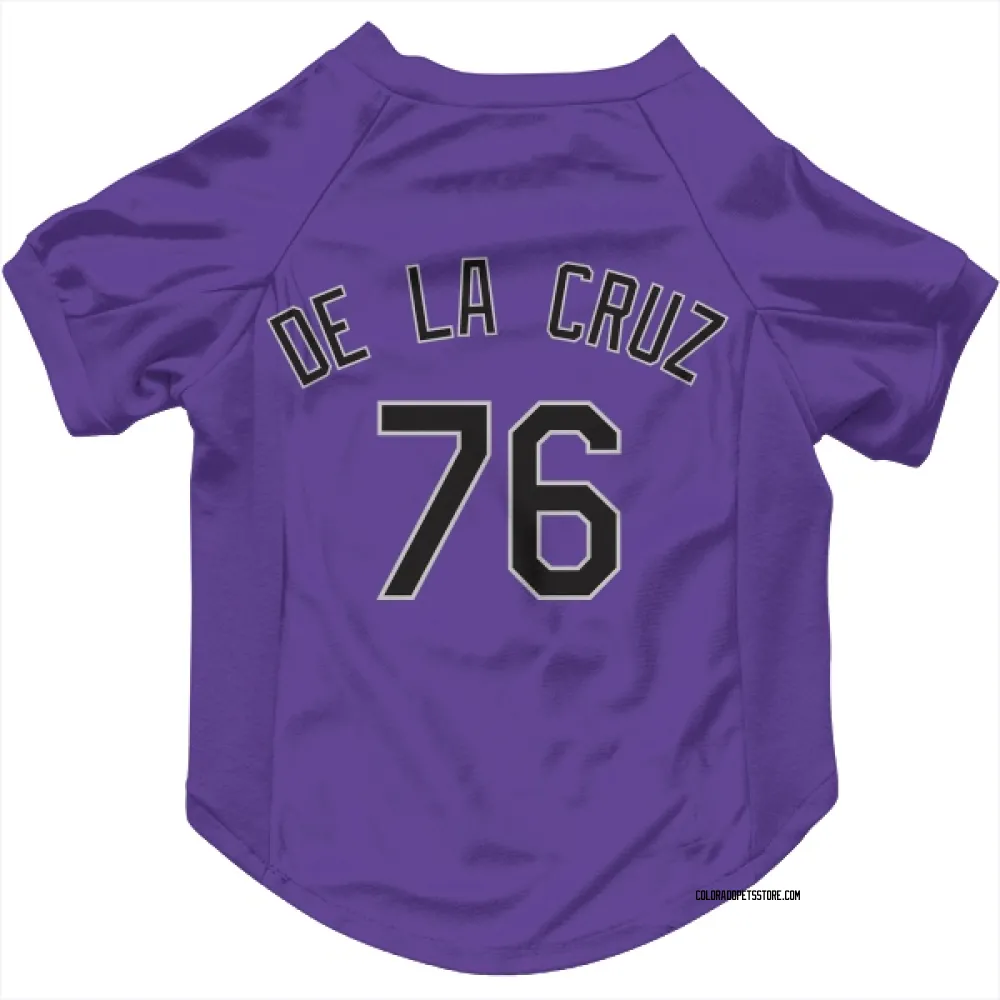 Colorado Rockies Alessander De La Cruz Purple Pet Jersey for Dog & Cat