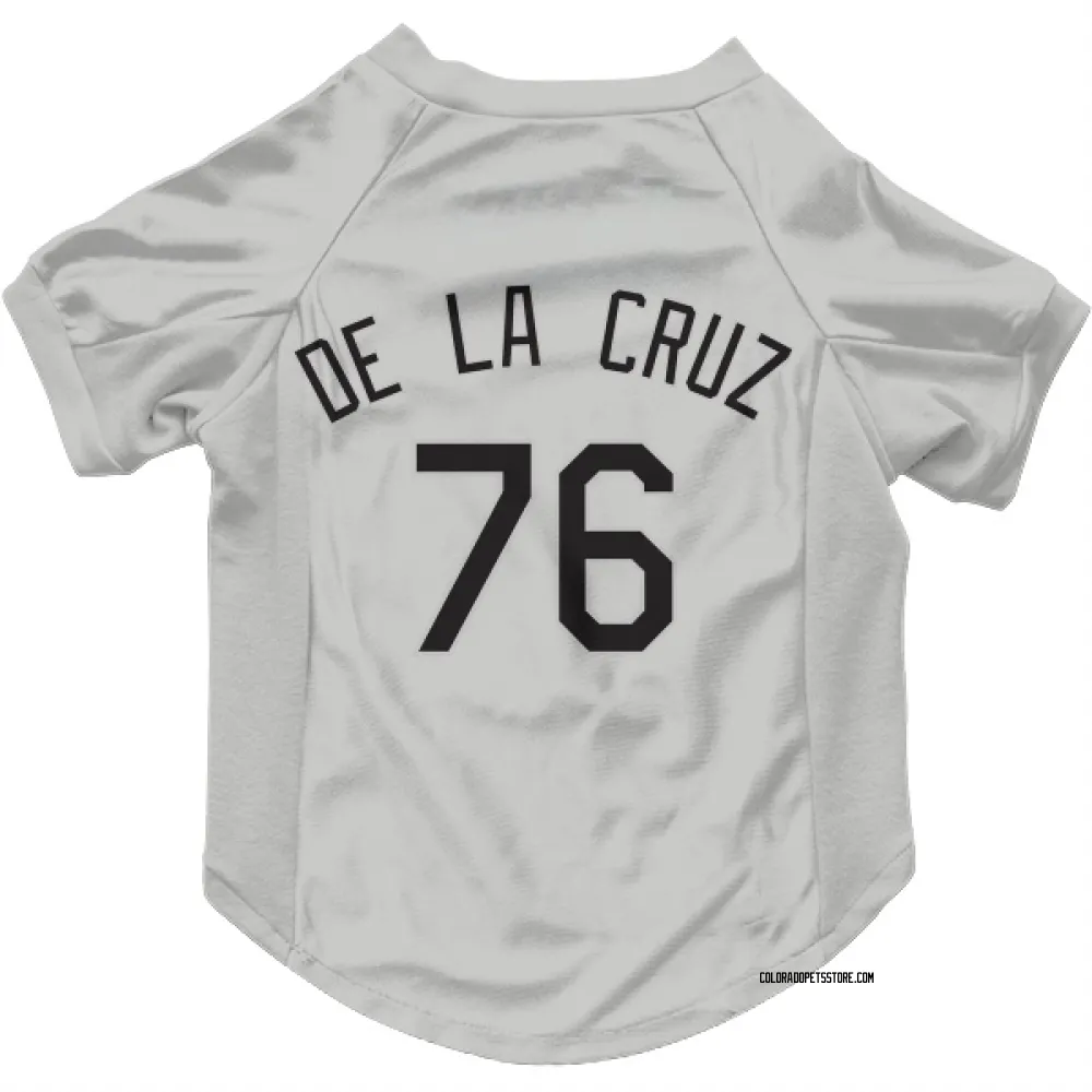 Colorado Rockies Alessander De La Cruz White Pet Jersey for Dog & Cat