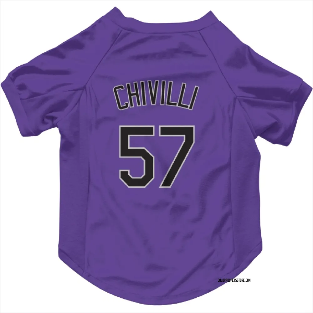 Colorado Rockies Angel Chivilli Purple Pet Jersey for Dog & Cat