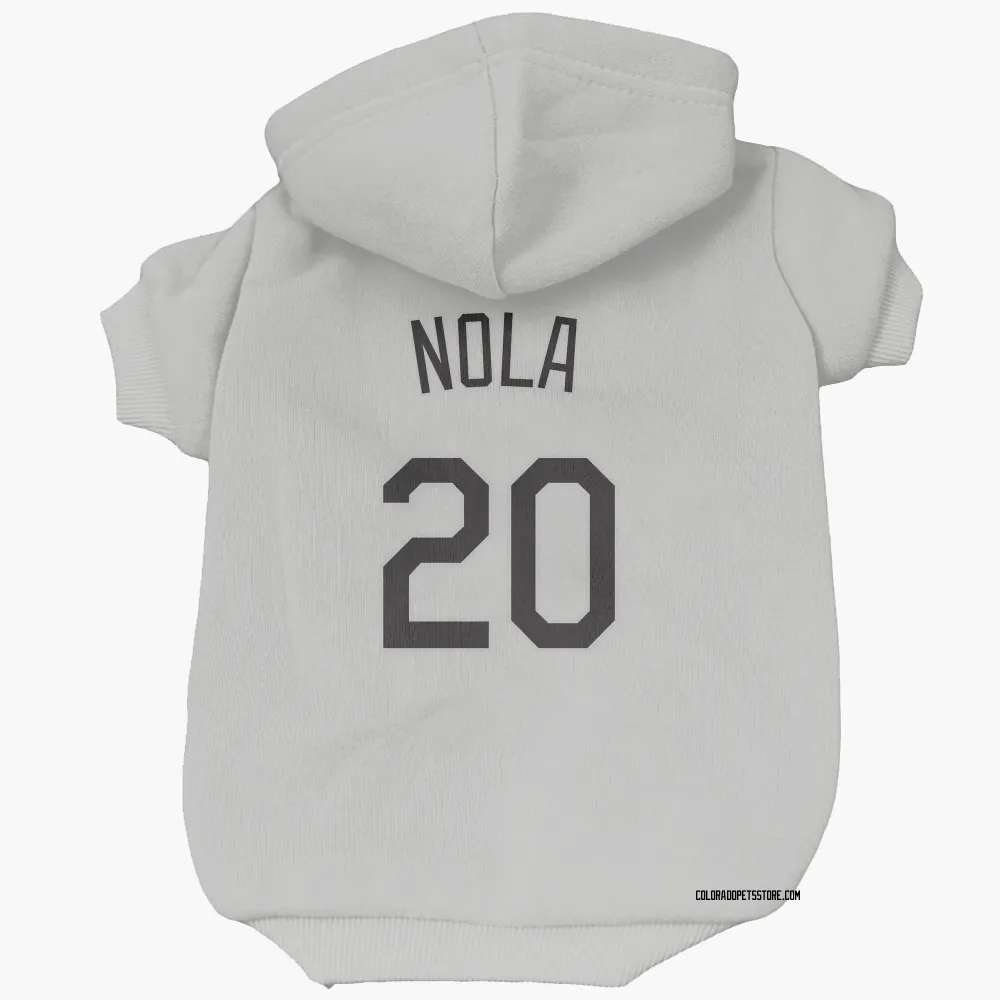 Colorado Rockies Austin Nola White Pet Hoodie for Dog & Cat