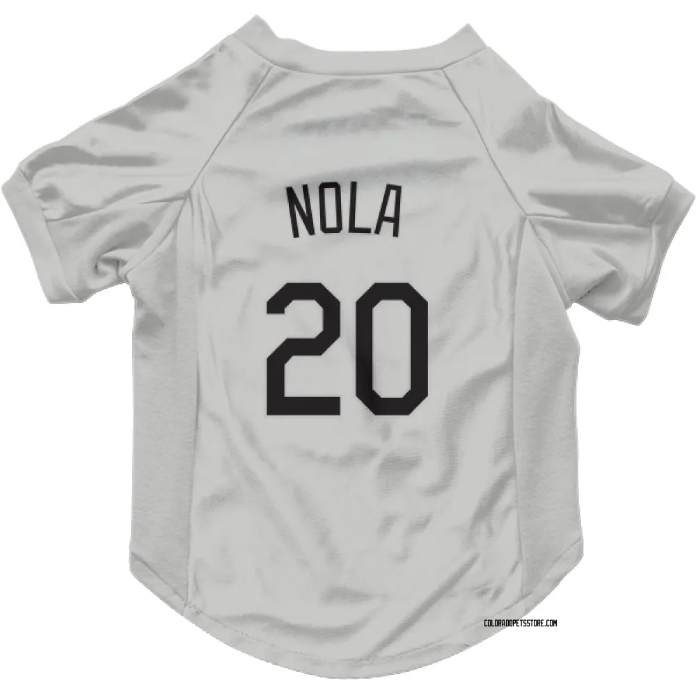 Colorado Rockies Austin Nola White Pet Jersey for Dog & Cat