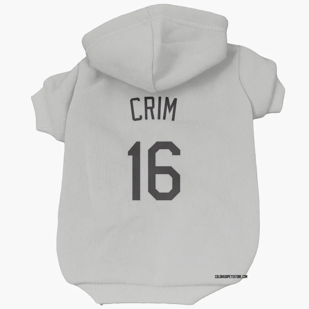 Colorado Rockies Blaine Crim White Pet Hoodie for Dog & Cat