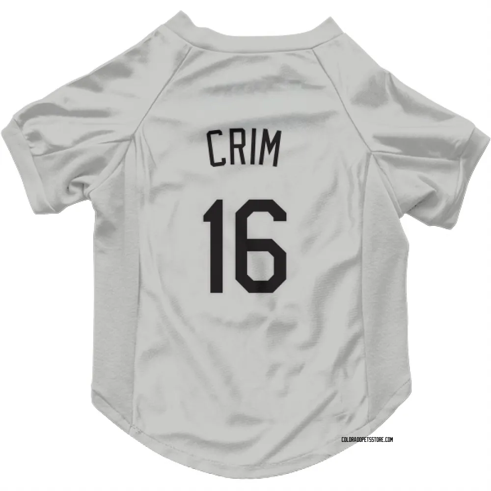Colorado Rockies Blaine Crim White Pet Jersey for Dog & Cat