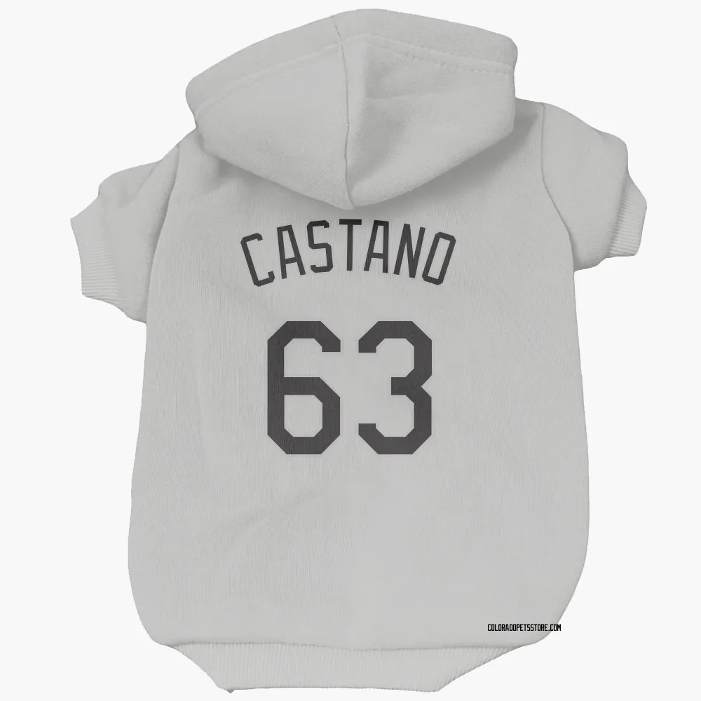 Colorado Rockies Blas Castano White Pet Hoodie for Dog & Cat