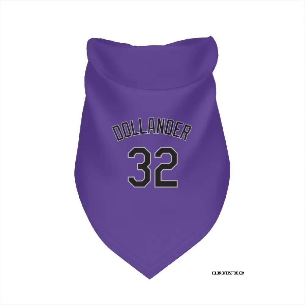 Colorado Rockies Chase Dollander Purple Pet Bandana for Dog & Cat