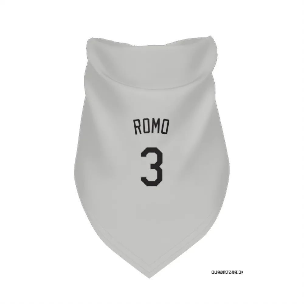 Colorado Rockies Drew Romo White Pet Bandana for Dog & Cat