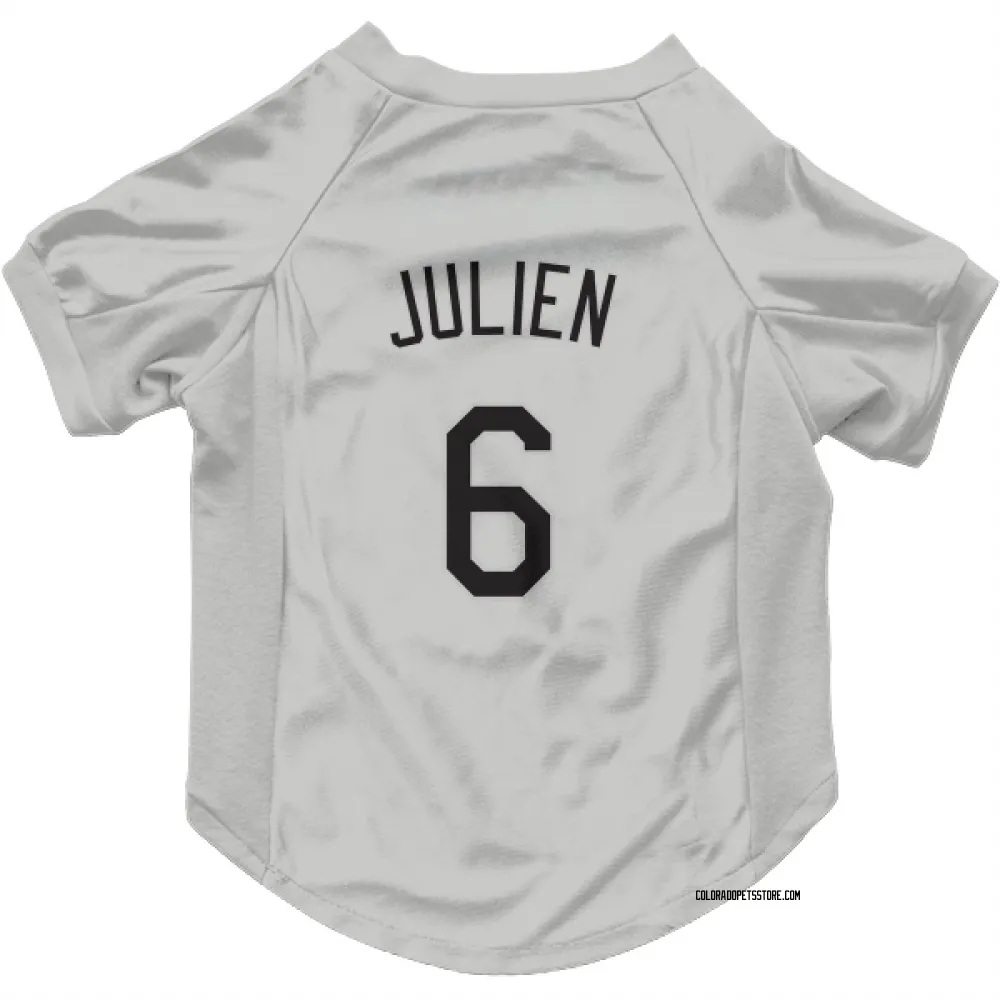 Colorado Rockies Edouard Julien White Pet Jersey for Dog & Cat
