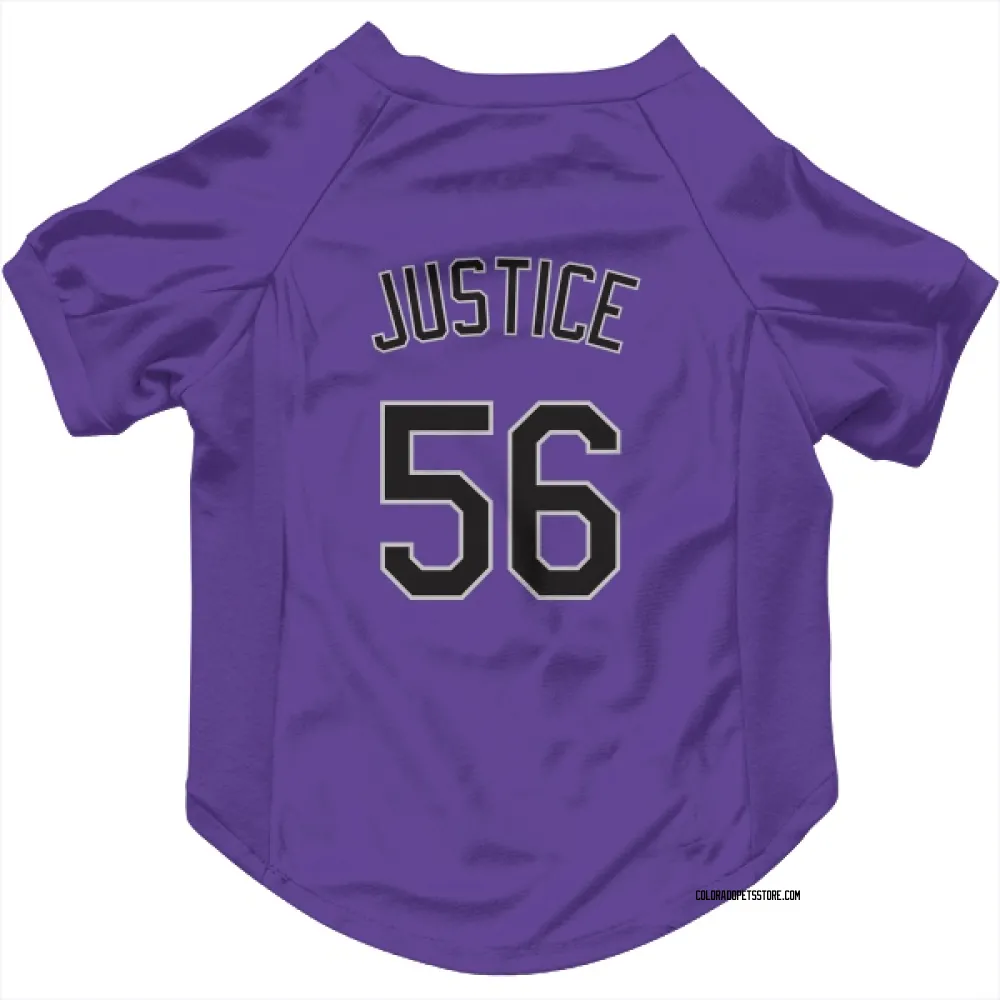 Colorado Rockies Evan Justice Purple Pet Jersey for Dog & Cat