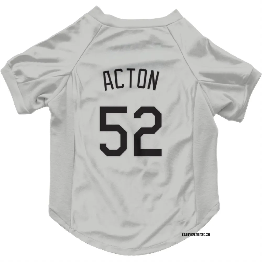Colorado Rockies Garrett Acton White Pet Jersey for Dog & Cat