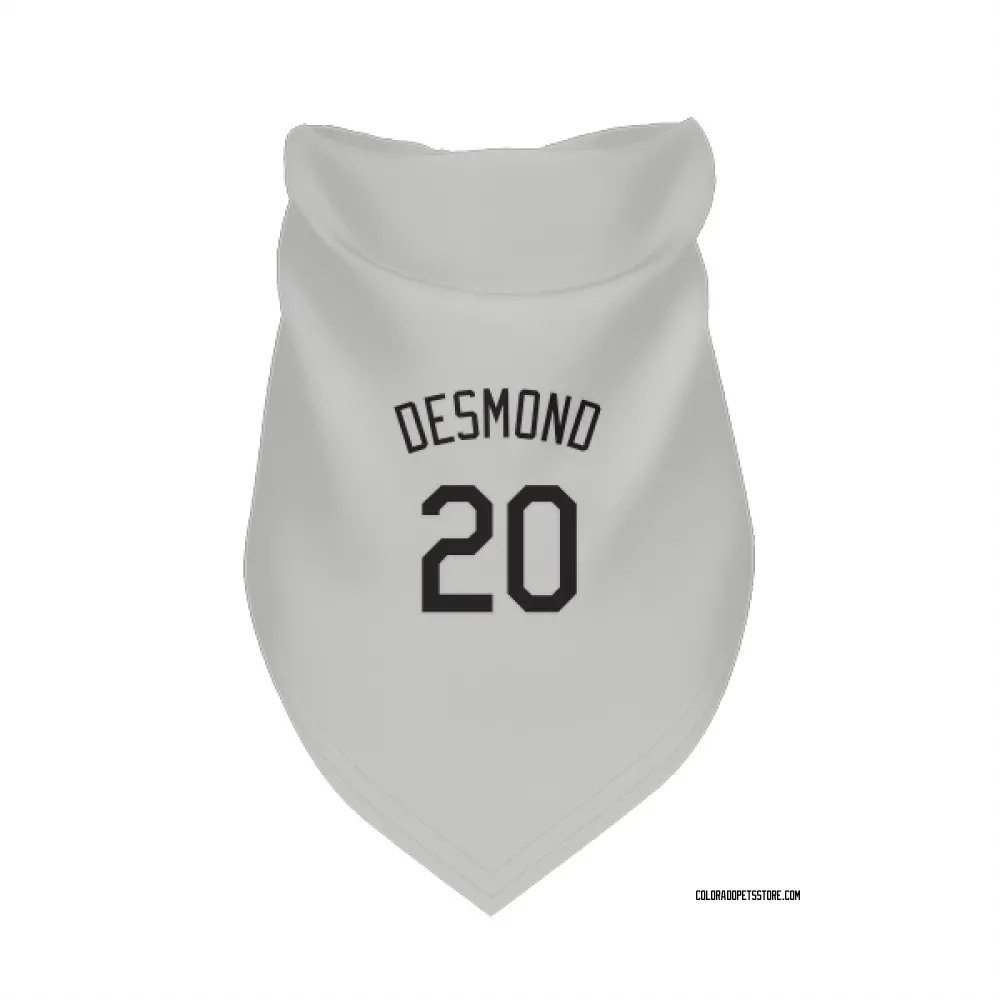 Colorado Rockies Ian Desmond White Pet Bandana for Dog & Cat