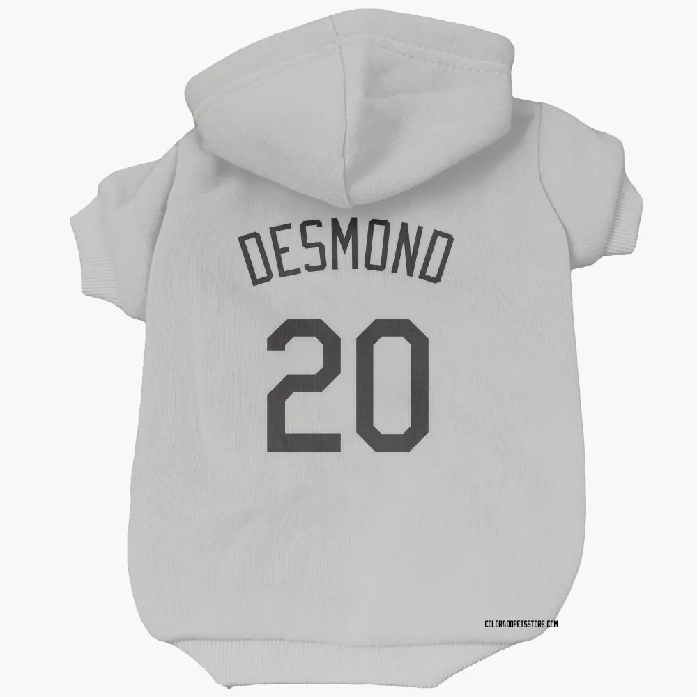 Colorado Rockies Ian Desmond White Pet Hoodie for Dog & Cat