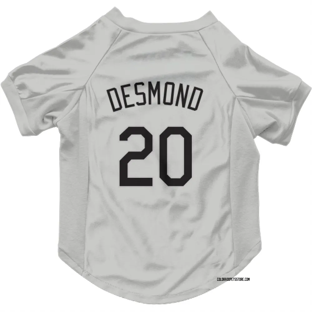 Colorado Rockies Ian Desmond White Pet Jersey for Dog & Cat