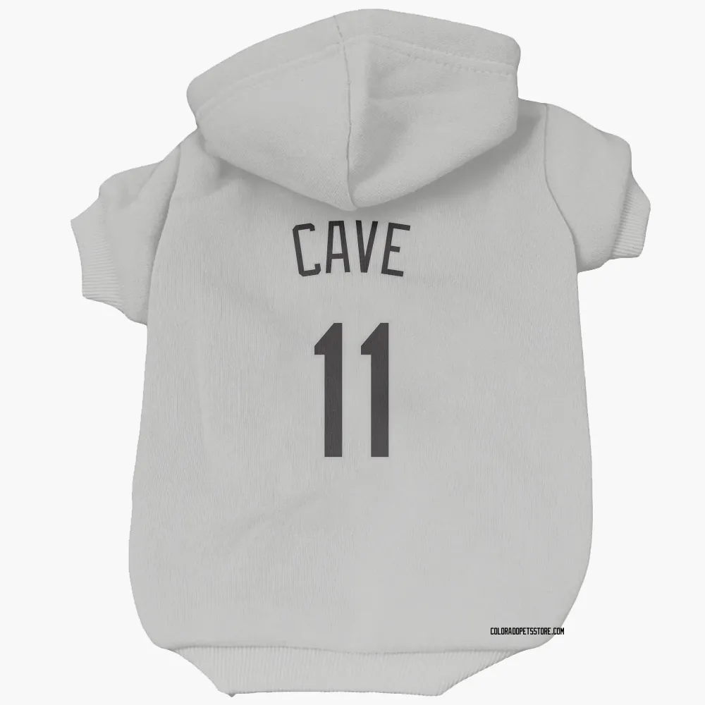 Colorado Rockies Jake Cave White Pet Hoodie for Dog & Cat