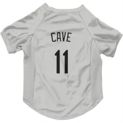 Colorado Rockies Jake Cave White Pet Jersey for Dog & Cat