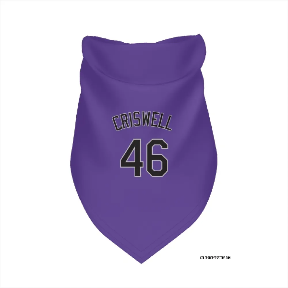 Colorado Rockies Jeff Criswell Purple Pet Bandana for Dog & Cat