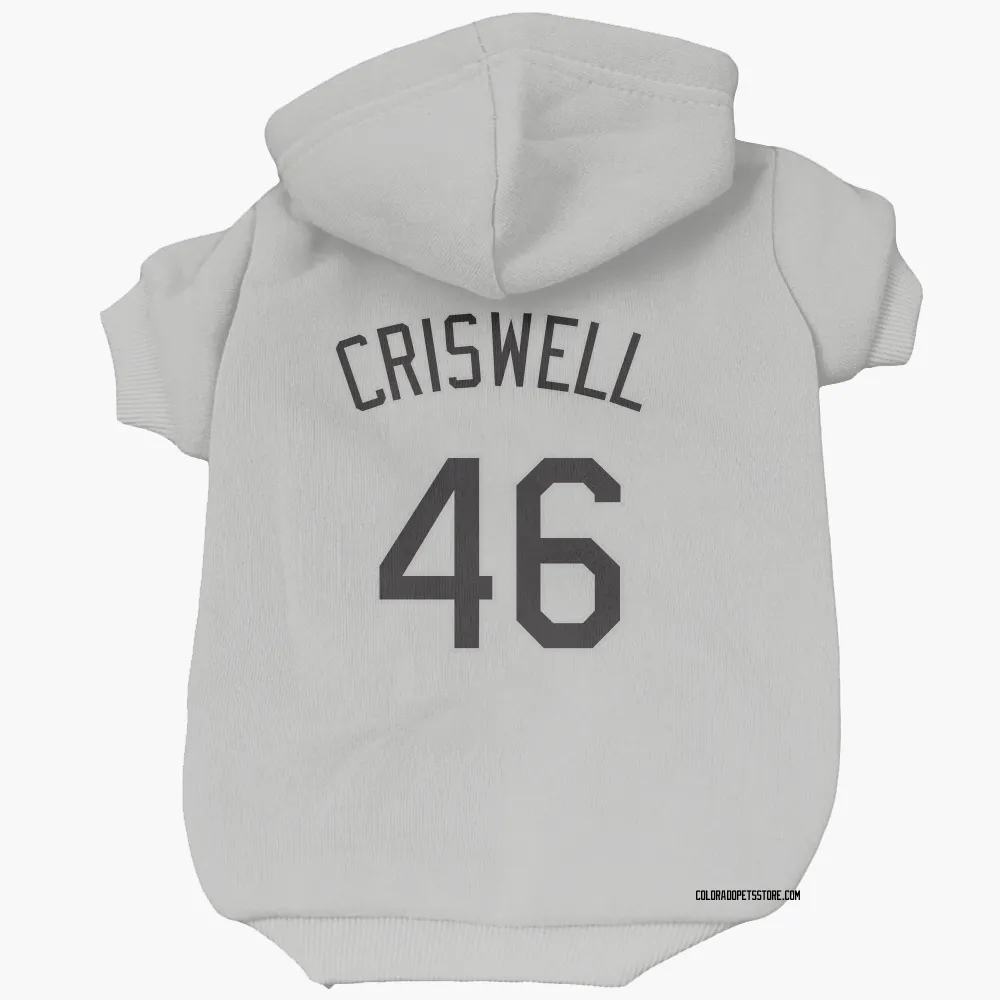 Colorado Rockies Jeff Criswell White Pet Hoodie for Dog & Cat