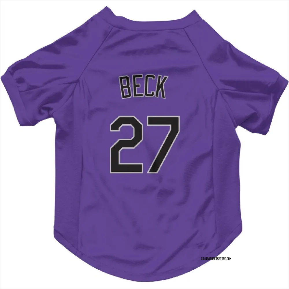 Colorado Rockies Jordan Beck Purple Pet Jersey for Dog & Cat