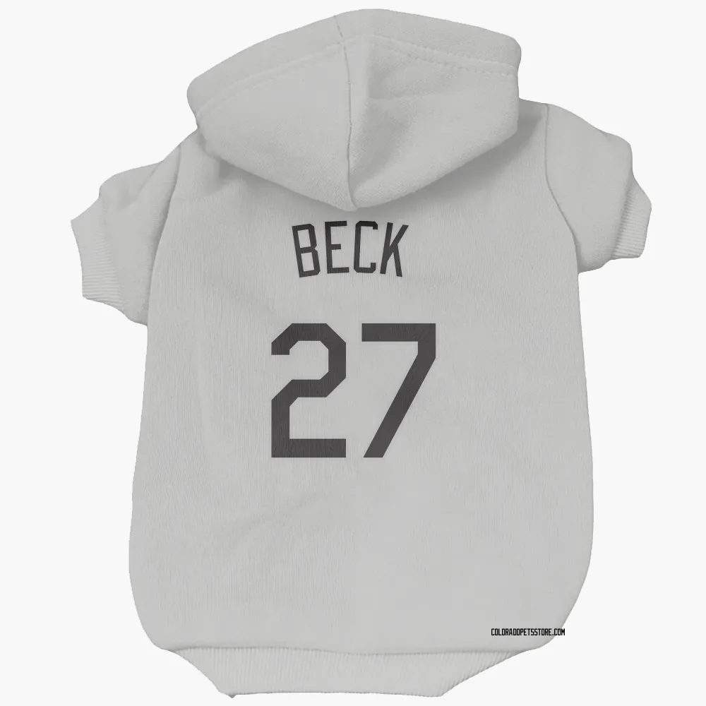 Colorado Rockies Jordan Beck White Pet Hoodie for Dog & Cat