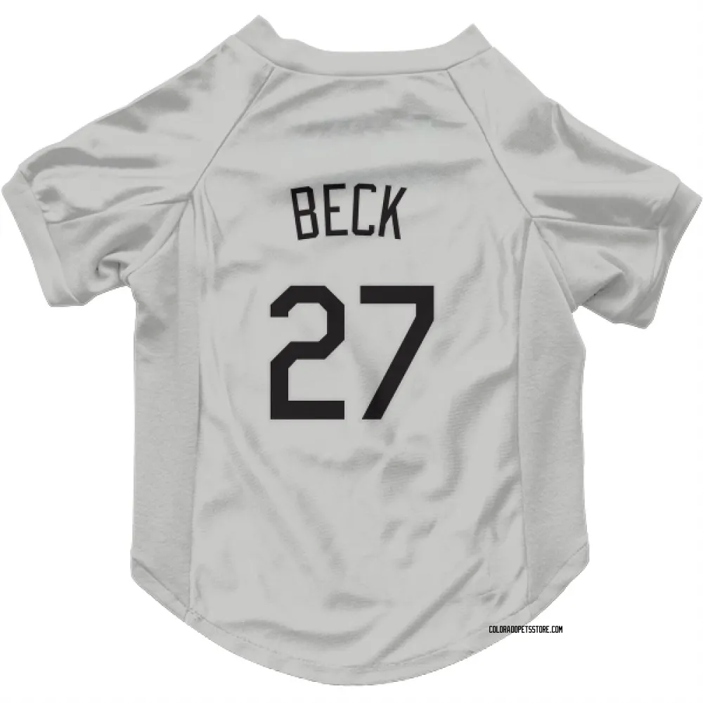 Colorado Rockies Jordan Beck White Pet Jersey for Dog & Cat