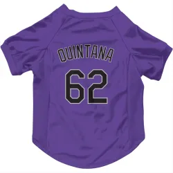 Colorado Rockies Jose Quintana Purple Pet Jersey for Dog & Cat