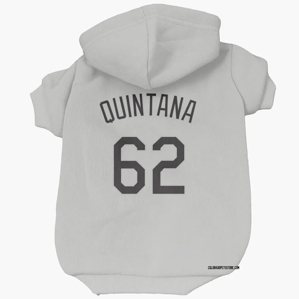 Colorado Rockies Jose Quintana White Pet Hoodie for Dog & Cat