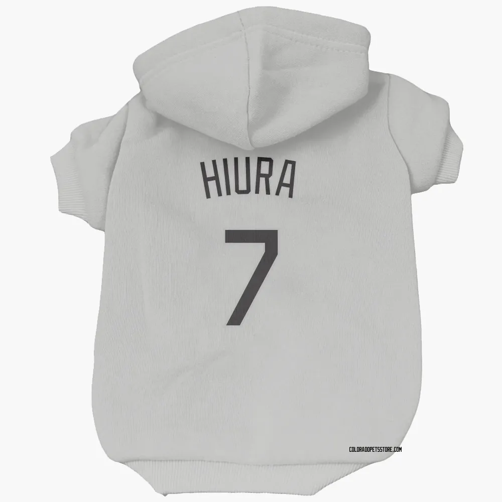 Colorado Rockies Keston Hiura White Pet Hoodie for Dog & Cat