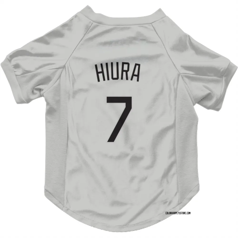 Colorado Rockies Keston Hiura White Pet Jersey for Dog & Cat