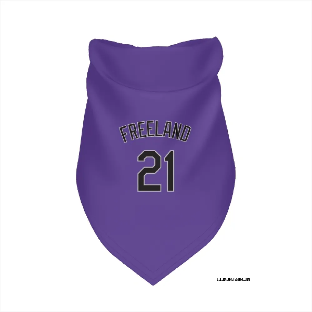 Colorado Rockies Kyle Freeland Purple Pet Bandana for Dog & Cat