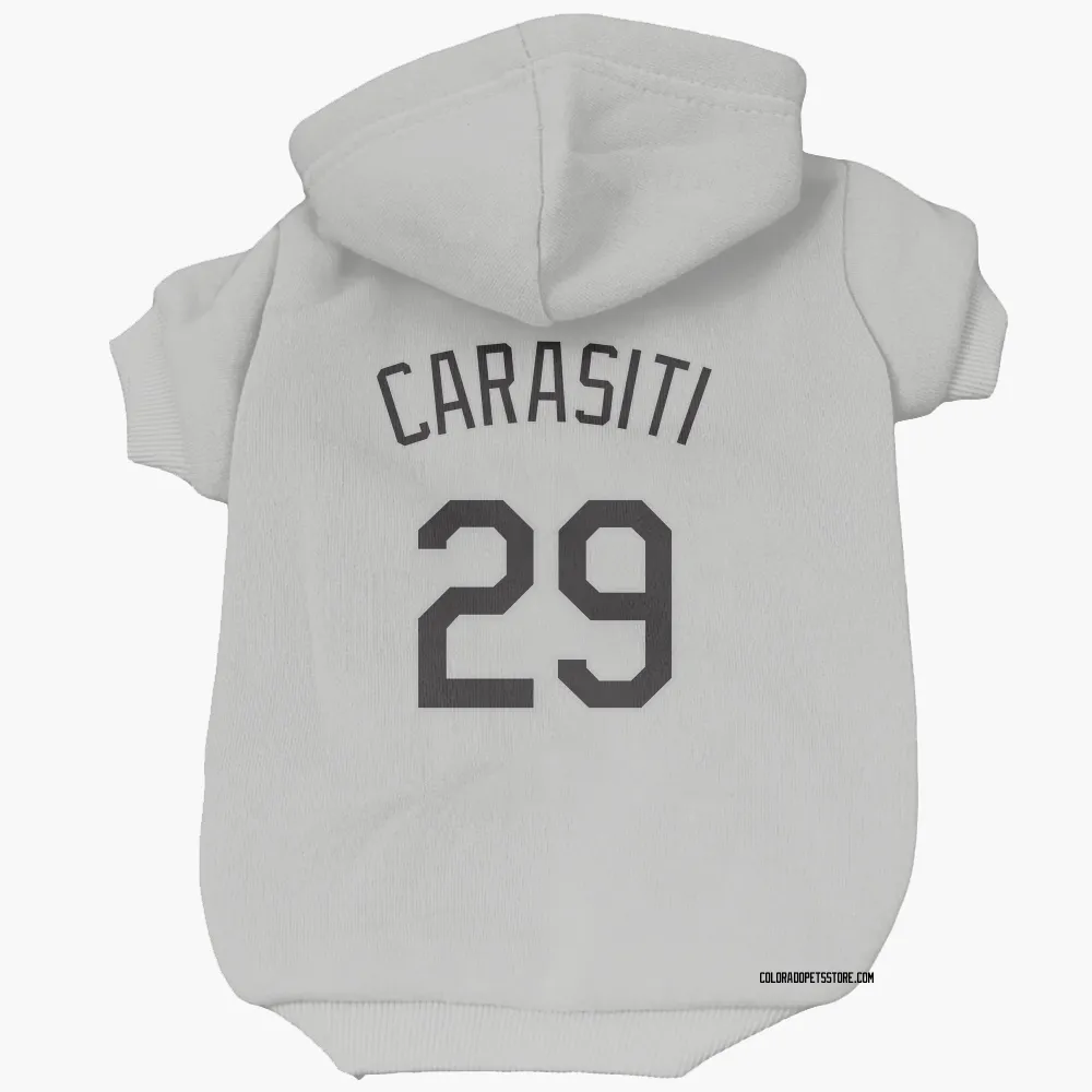 Colorado Rockies Matt Carasiti White Pet Hoodie for Dog & Cat