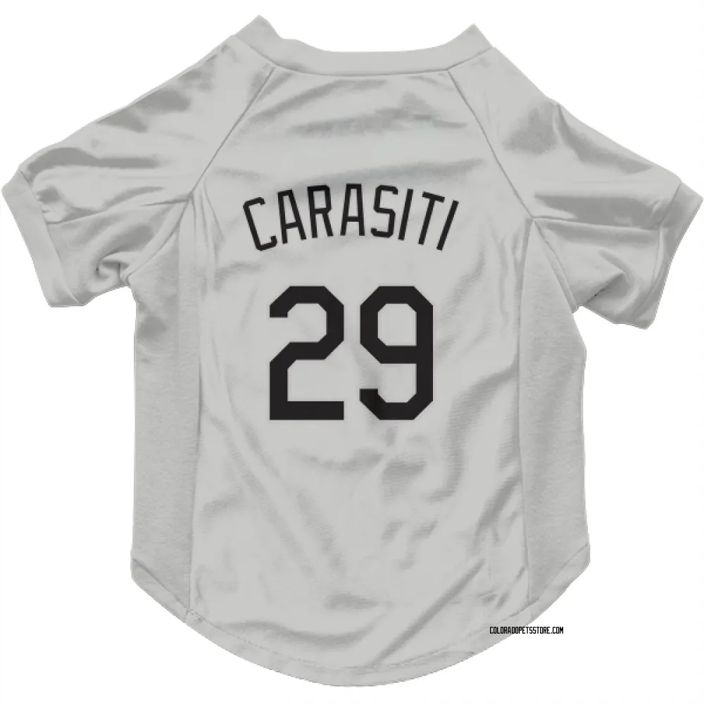Colorado Rockies Matt Carasiti White Pet Jersey for Dog & Cat
