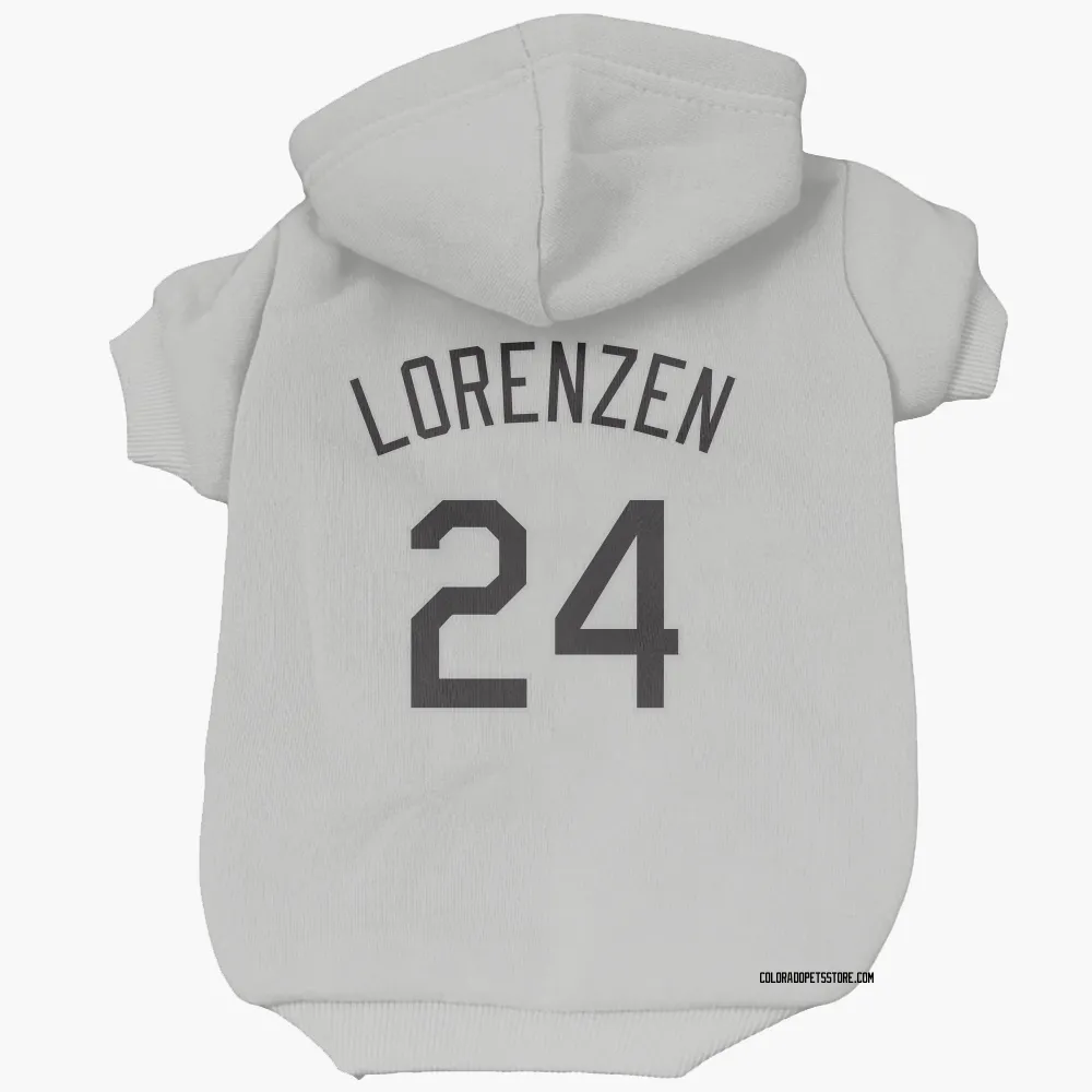 Colorado Rockies Michael Lorenzen White Pet Hoodie for Dog & Cat