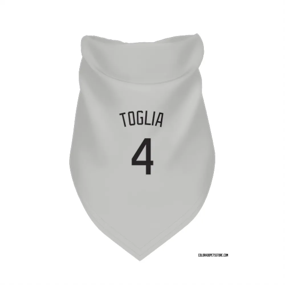 Colorado Rockies Michael Toglia White Pet Bandana for Dog & Cat