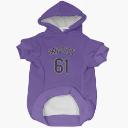 Colorado Rockies Nick Anderson Purple Pet Hoodie for Dog & Cat