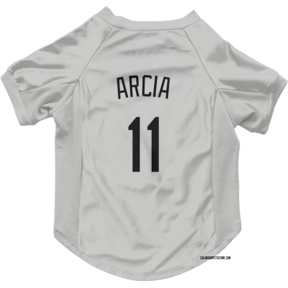 Colorado Rockies Orlando Arcia White Pet Jersey for Dog & Cat
