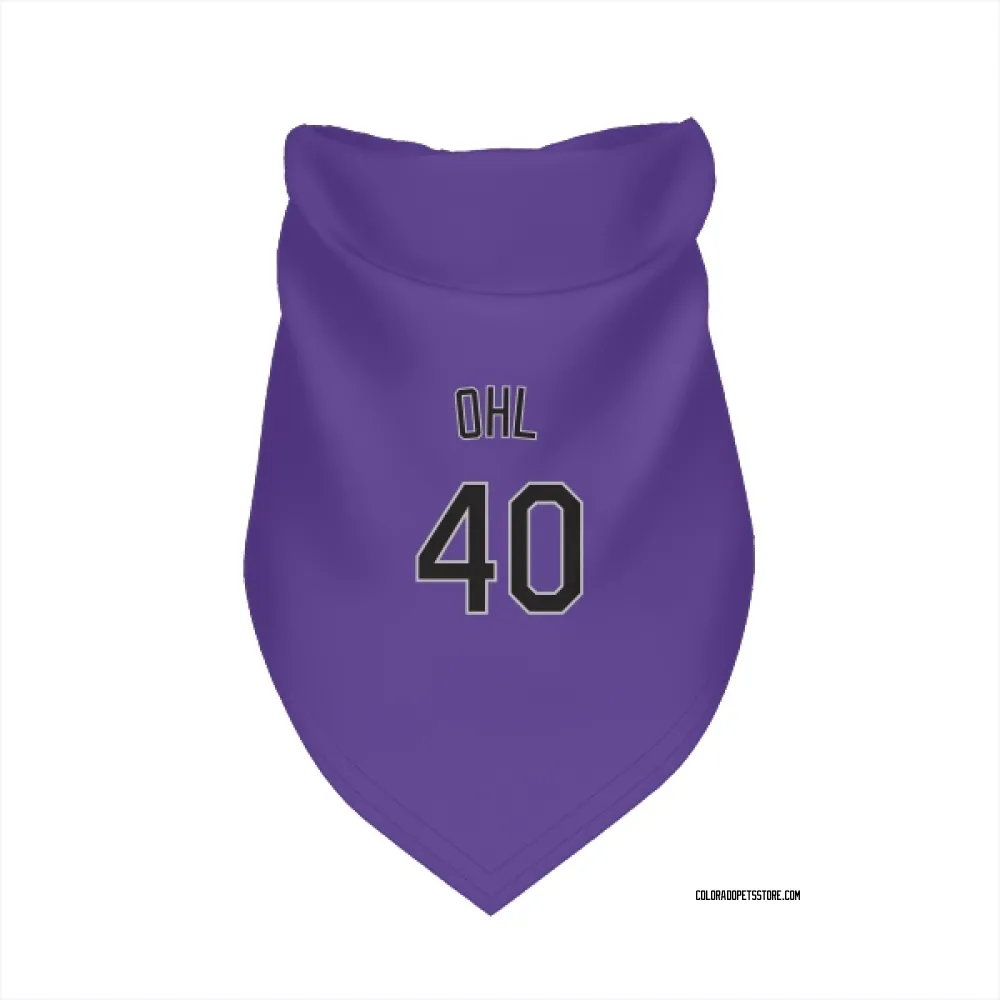 Colorado Rockies Pierson Ohl Purple Pet Bandana for Dog & Cat