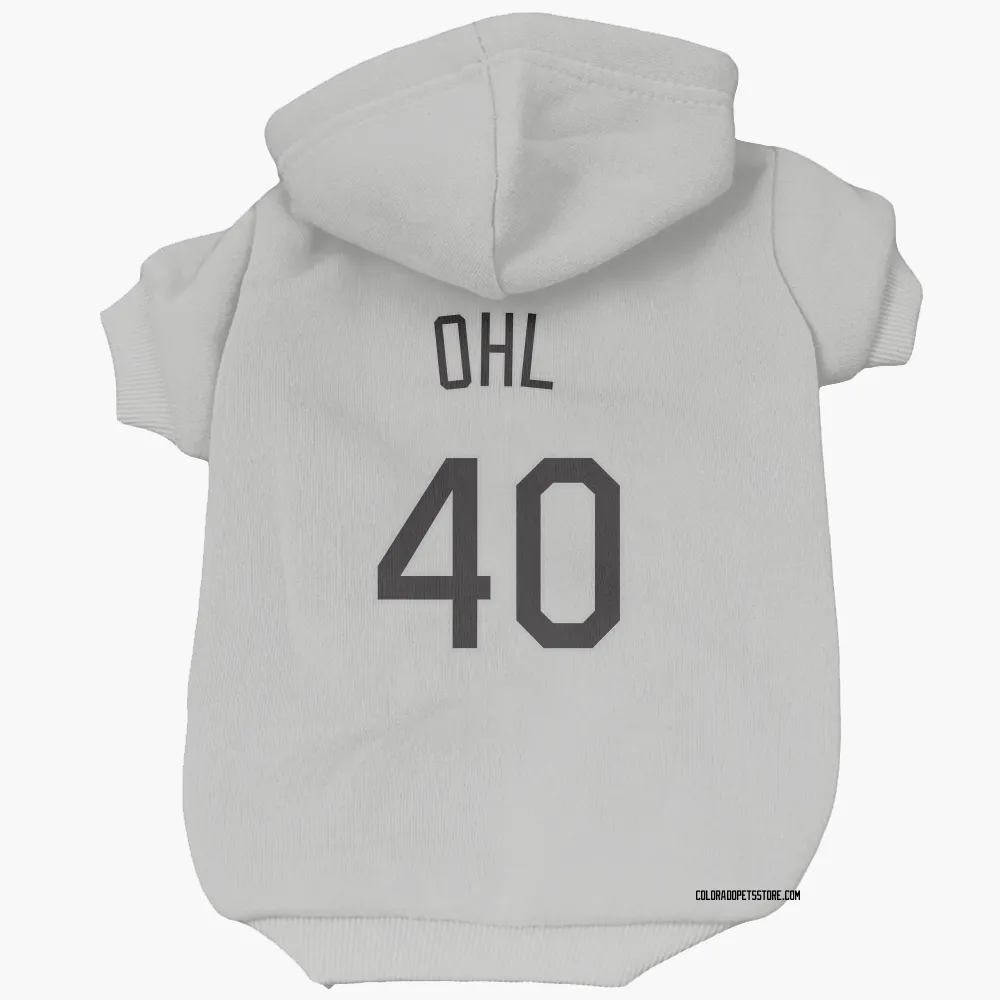 Colorado Rockies Pierson Ohl White Pet Hoodie for Dog & Cat