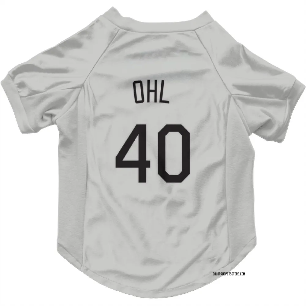 Colorado Rockies Pierson Ohl White Pet Jersey for Dog & Cat