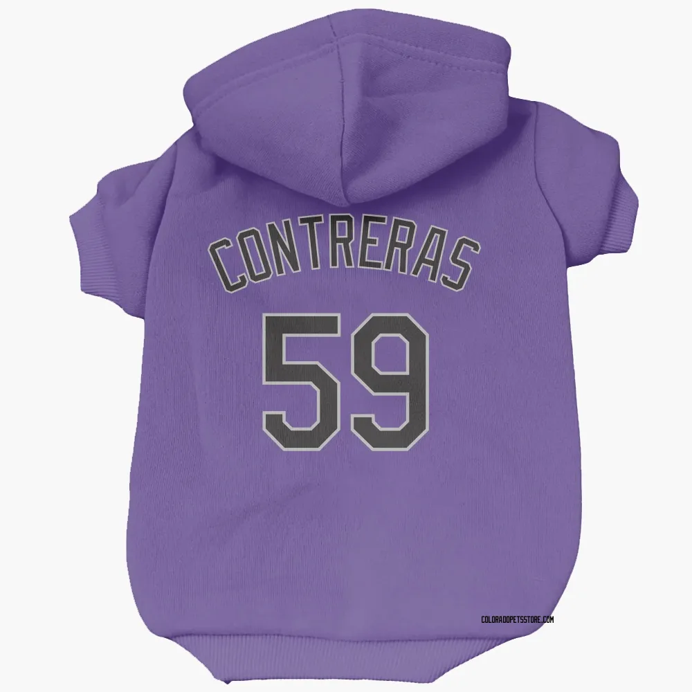 Colorado Rockies Roansy Contreras Purple Pet Hoodie for Dog & Cat