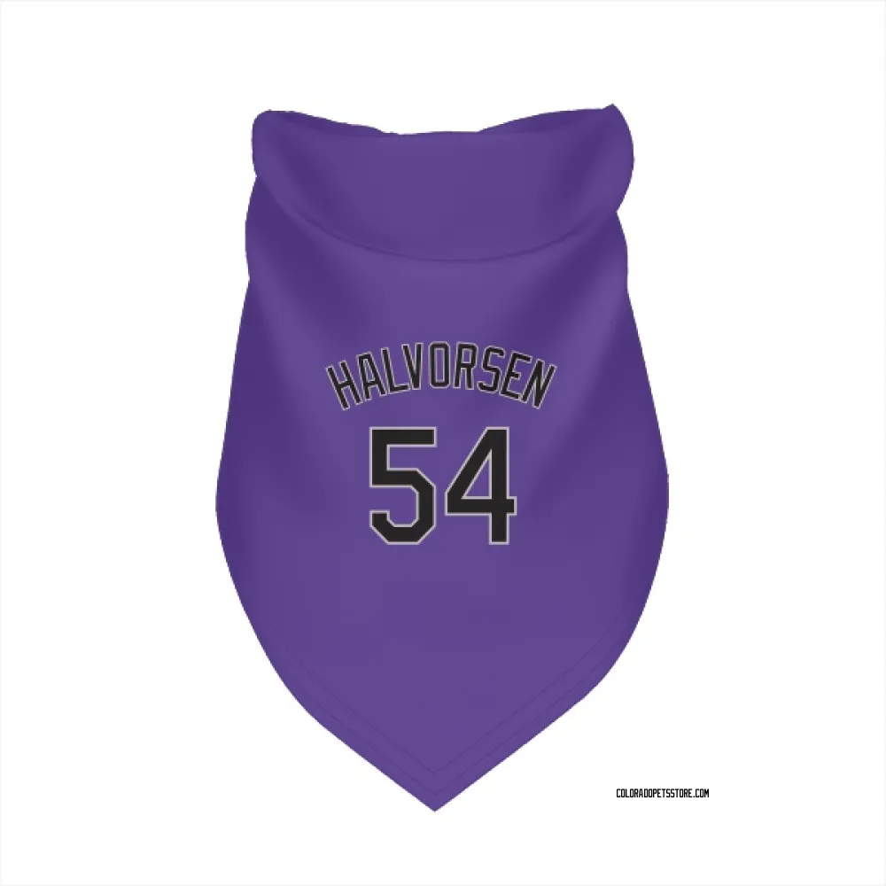 Colorado Rockies Seth Halvorsen Purple Pet Bandana for Dog & Cat