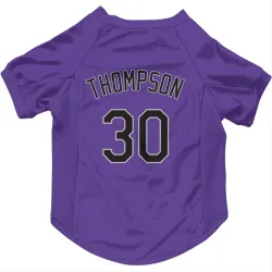 Colorado Rockies Sterlin Thompson Purple Pet Jersey for Dog & Cat