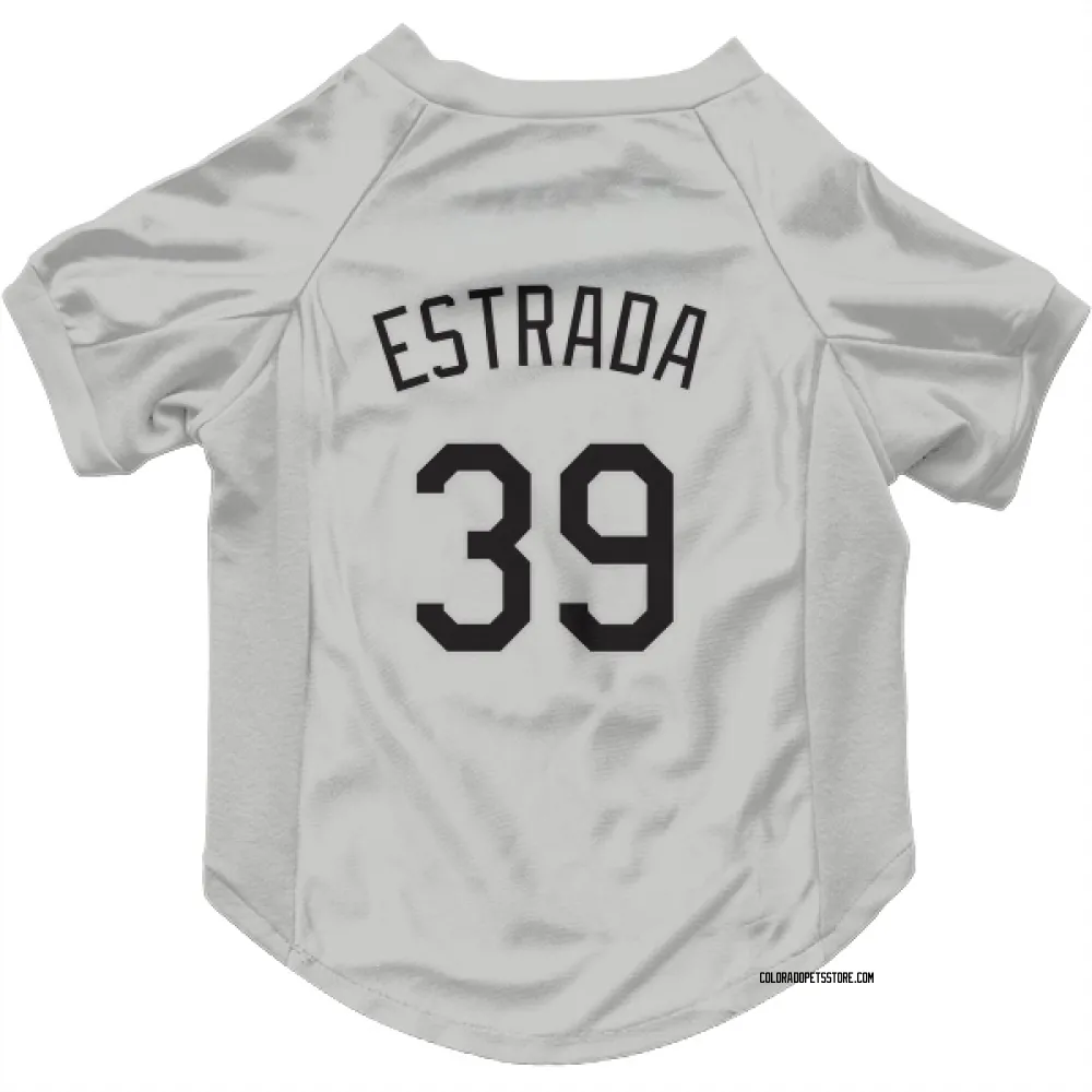 Colorado Rockies Thairo Estrada White Pet Jersey for Dog & Cat