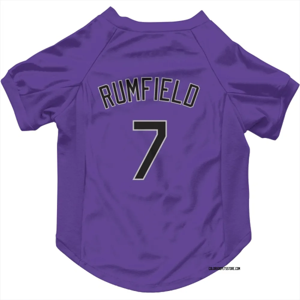 Colorado Rockies TJ Rumfield Purple Pet Jersey for Dog & Cat