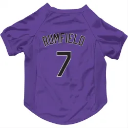 Colorado Rockies TJ Rumfield Purple Pet Jersey for Dog & Cat