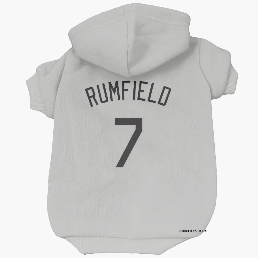 Colorado Rockies TJ Rumfield White Pet Hoodie for Dog & Cat