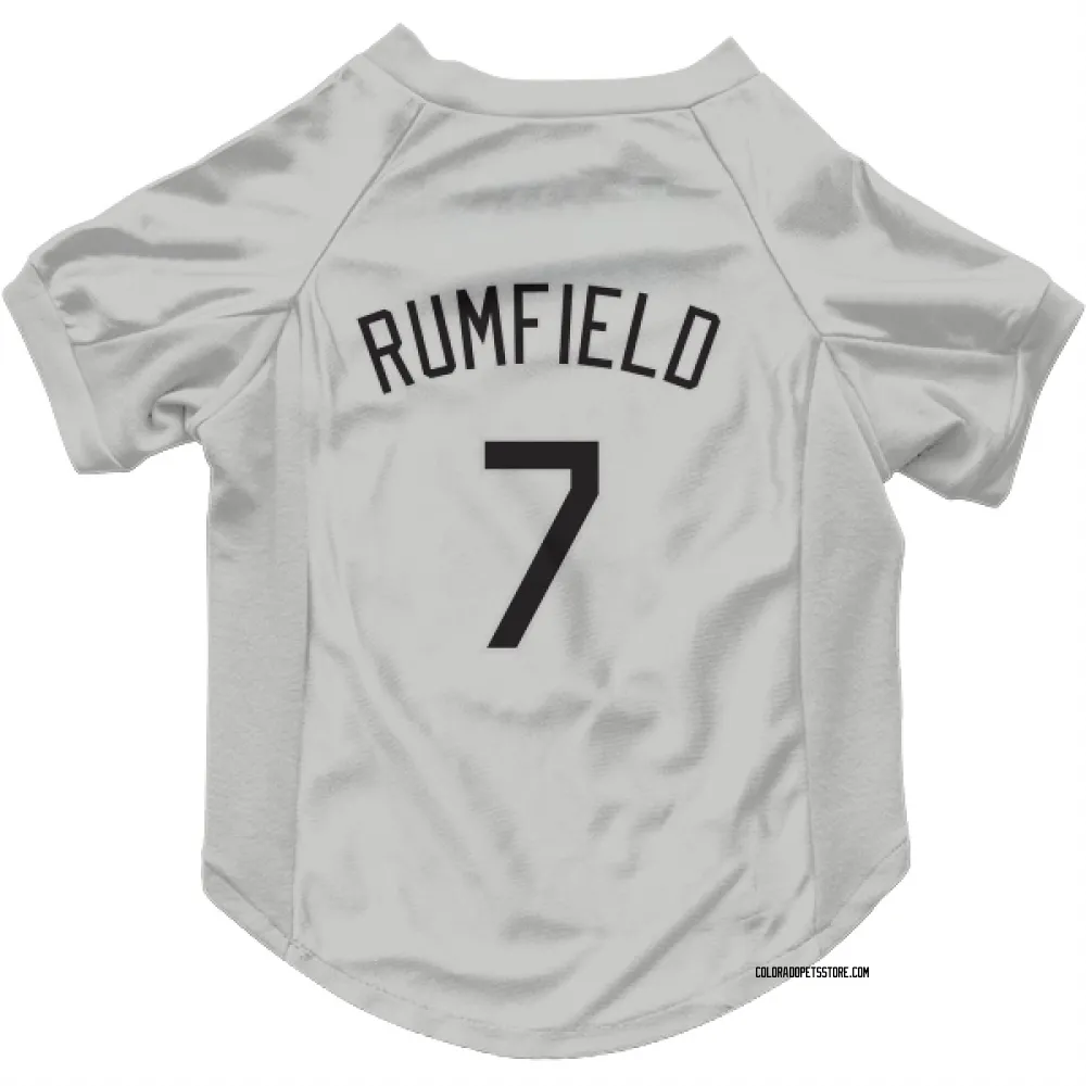 Colorado Rockies TJ Rumfield White Pet Jersey for Dog & Cat