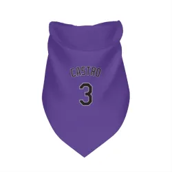 Colorado Rockies Willi Castro Purple Pet Bandana for Dog & Cat