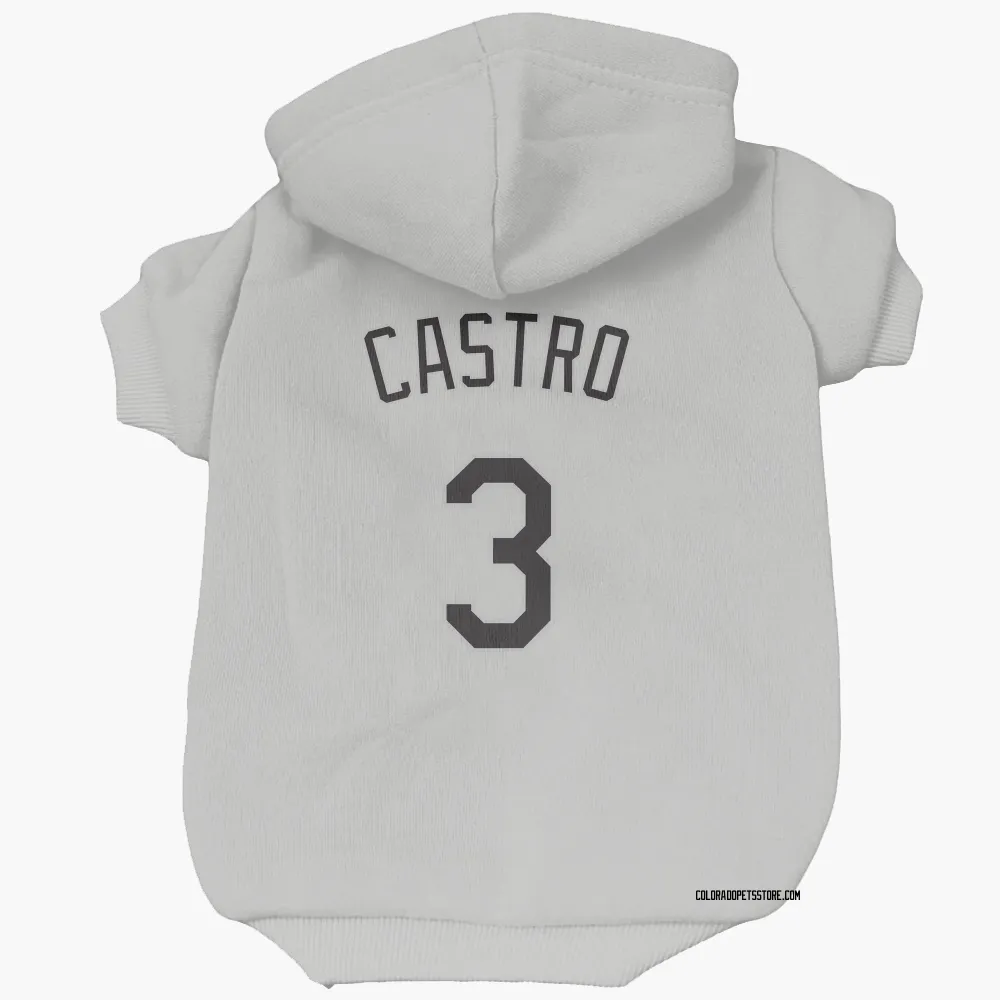 Colorado Rockies Willi Castro White Pet Hoodie for Dog & Cat